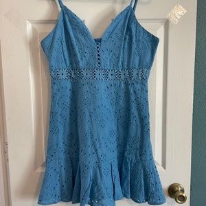 Sundress blue eyelet spaghetti strap large